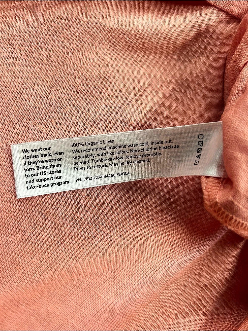 Eileen Fisher Organic Linen Bateau Neck  Top - Picture 5 of 5